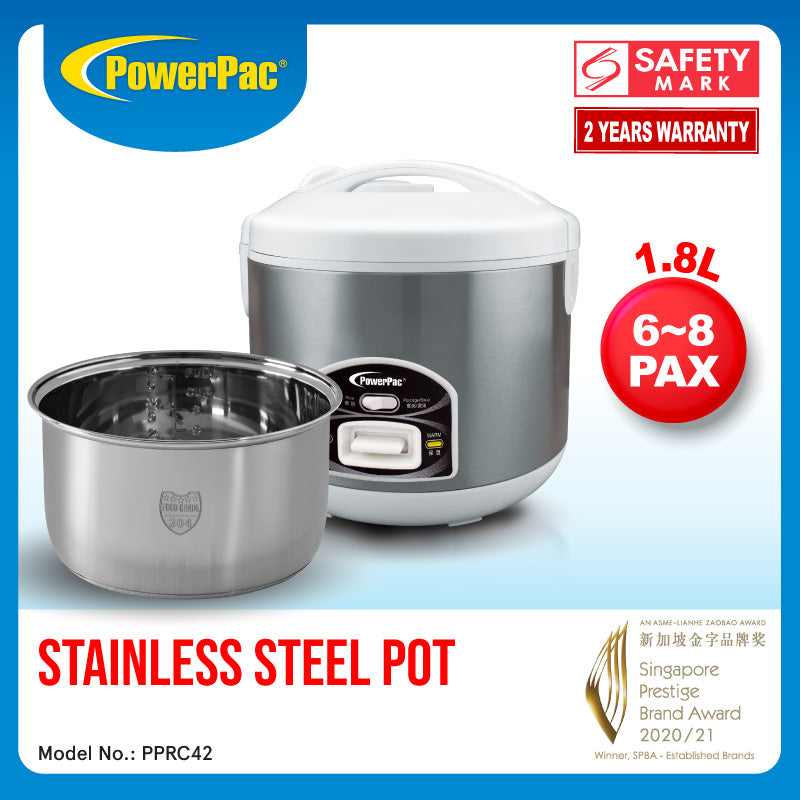 1.8L Rice Cooker with Porridge Function - Stainless steel Pot (PPRC42-SS Pot)