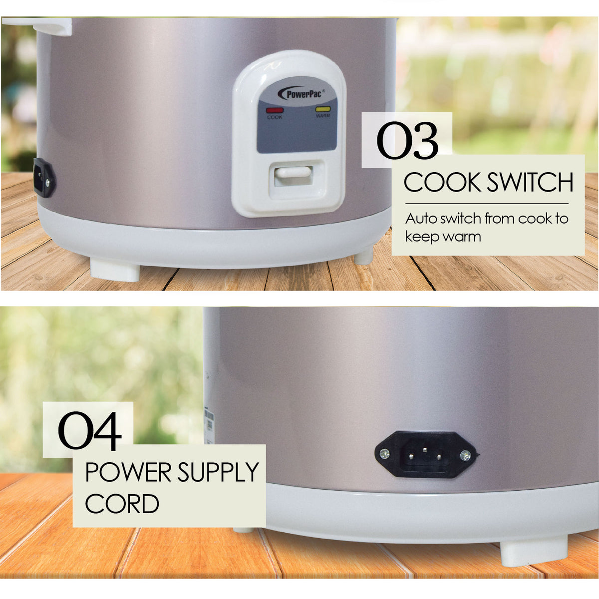 0.6L Rice Cooker with Steamer (PPRC62) - PowerPacSG