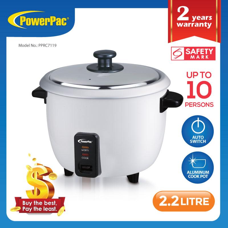 2.2L Rice Cooker with Aluminium inner pot (PPRC7119) - PowerPacSG