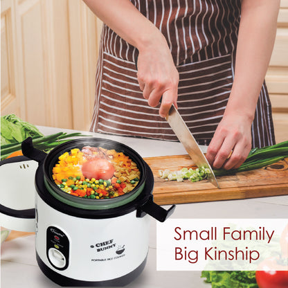 0.6L Portable Rice Cooker with Stainless Steel Steamer Food Tray (PPRC09) - PowerPacSG