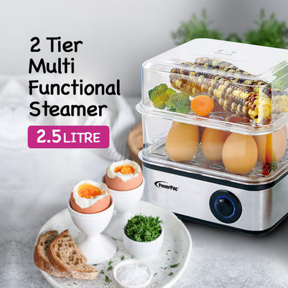 Food steamer 2.5L Multifunction 2 Tier Steamer (PPS706) - PowerPacSG