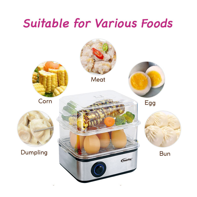 Food steamer 2.5L Multifunction 2 Tier Steamer (PPS706) - PowerPacSG