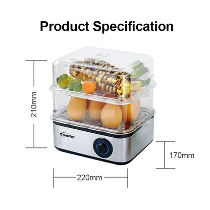 Food steamer 2.5L Multifunction 2 Tier Steamer (PPS706) - PowerPacSG