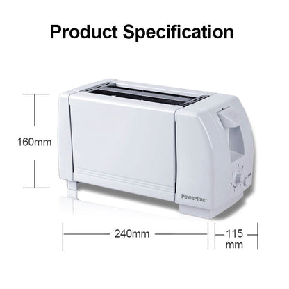 2 Slice  Bread Toaster Pop-up (PPT02) - PowerPacSG