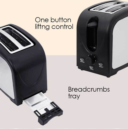 2 slice Bread Toaster Pop-Up with Defrost and Re-heat  (PPT03) - PowerPacSG