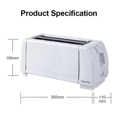 4 Slice Pop-up Bread Toaster ( PPT04) - PowerPacSG