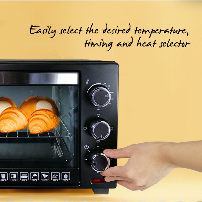 Electric Oven 25L with 1 sets of baking tray and grill and heating selector (PPT25) - PowerPacSG