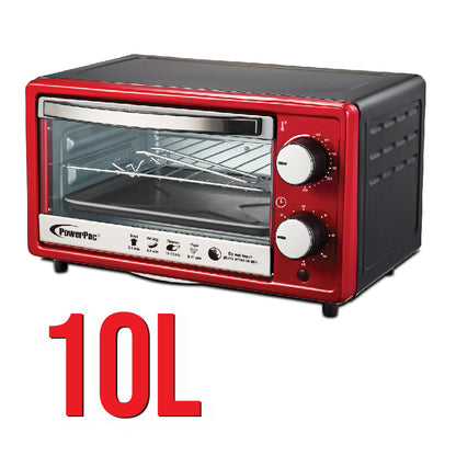 Electric Oven 10L with 1 sets of baking tray and grill and temperature selector (PPT38)