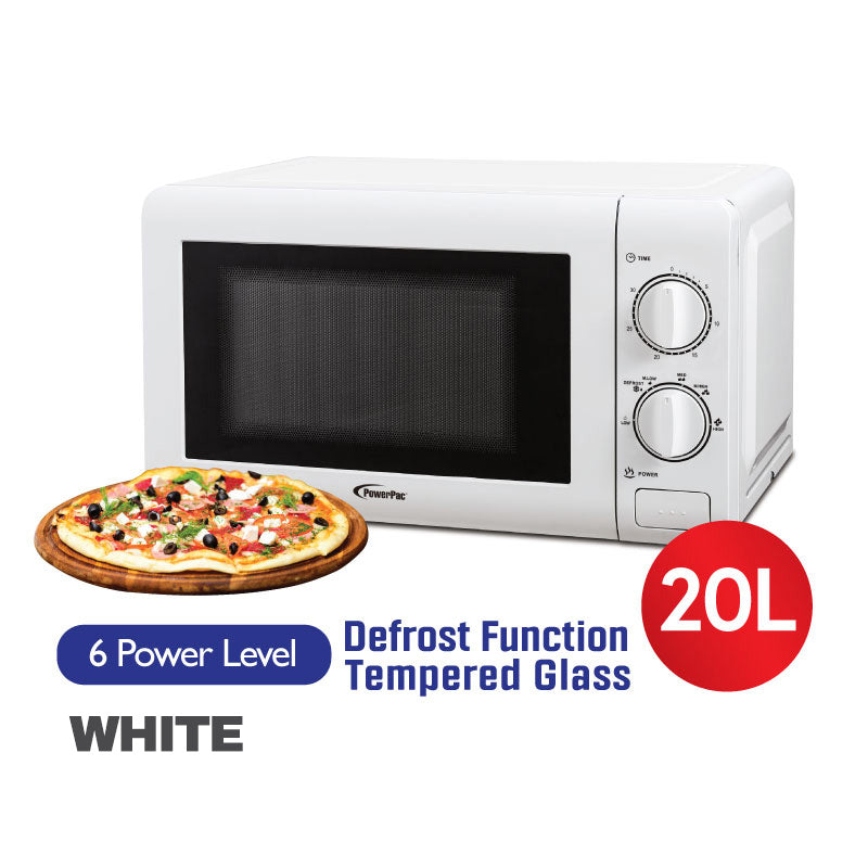 Microwave Oven 20L with 6 Power Level and Defrost Function (PPT720) - PowerPacSG