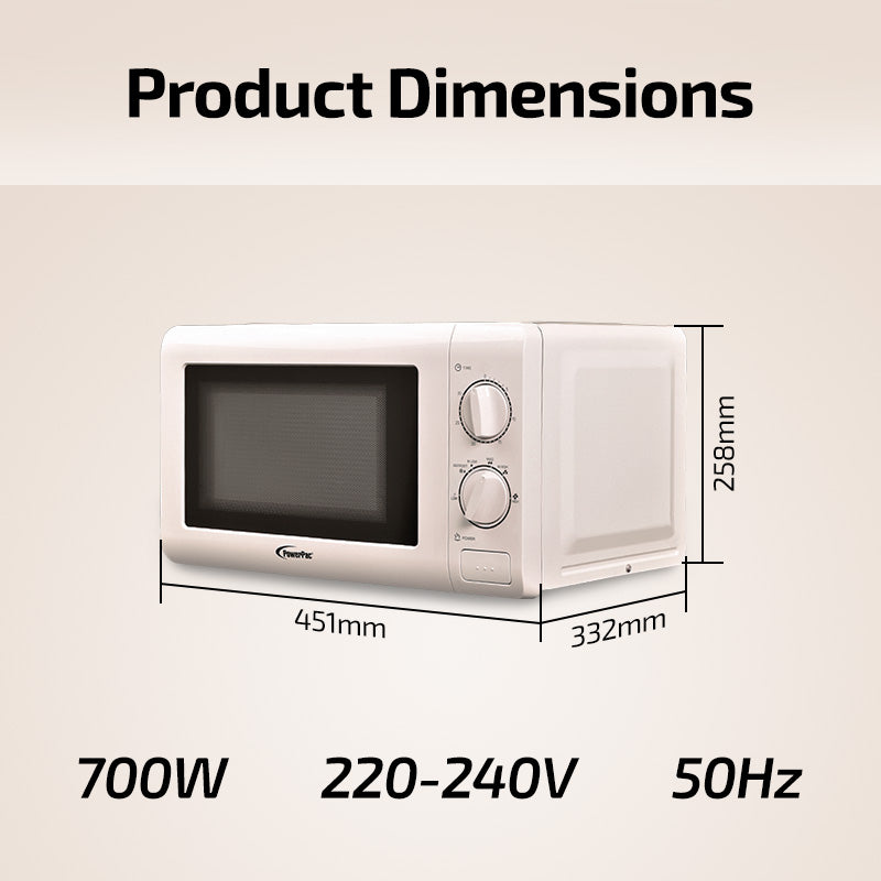 Microwave Oven 20L with 6 Power Level and Defrost Function (PPT720)