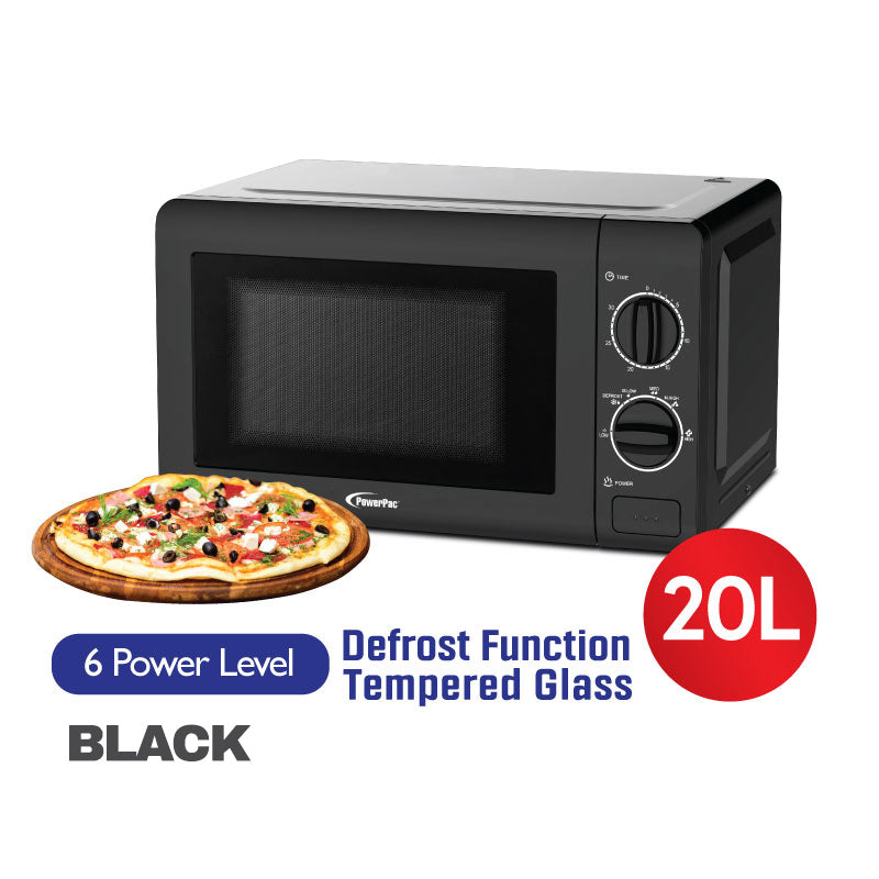 Microwave Oven 20L with 6 Power Level and Defrost Function (PPT720) - PowerPacSG