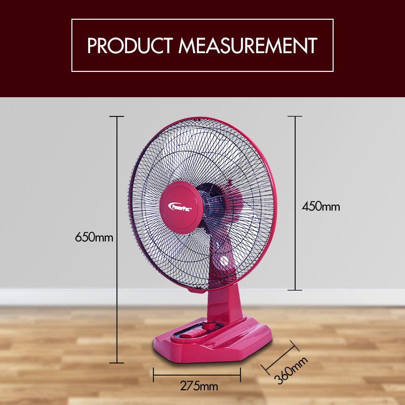 Table Fan 16" Desk Fan With Timer (PPTF16) - PowerPacSG