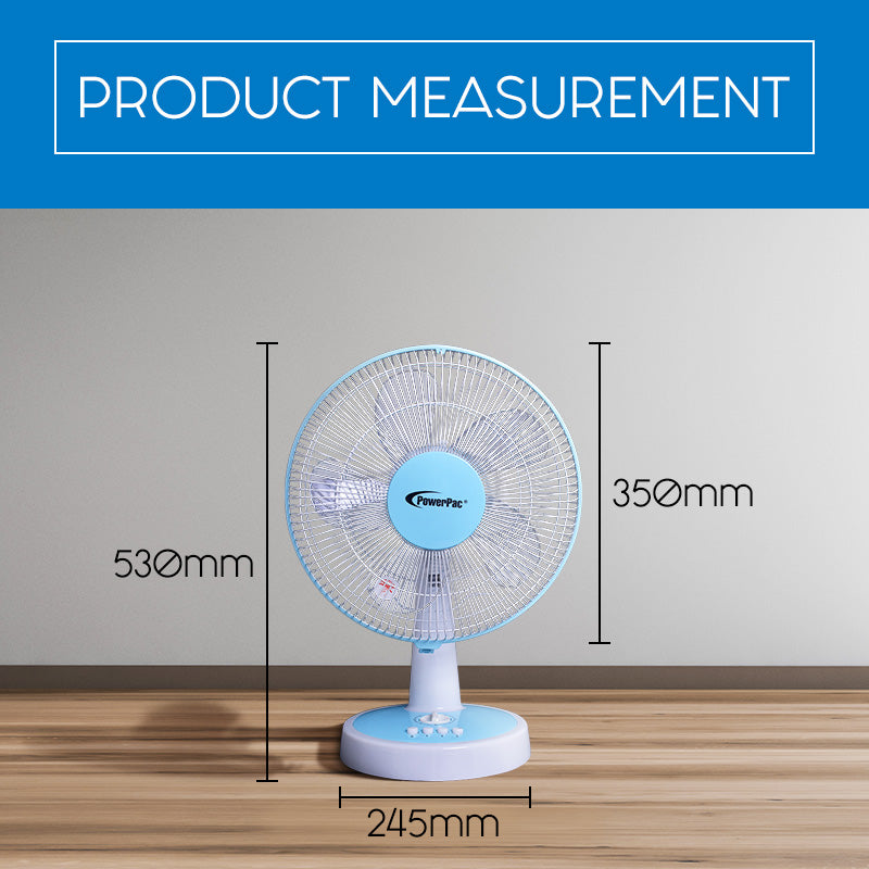 Desk Fan 12" with Oscillation & Timer (PPTF303) - PowerPacSG