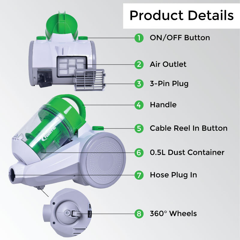 iVac Vacuum Cleaner 1400 watts (PPV1400) - PowerPacSG