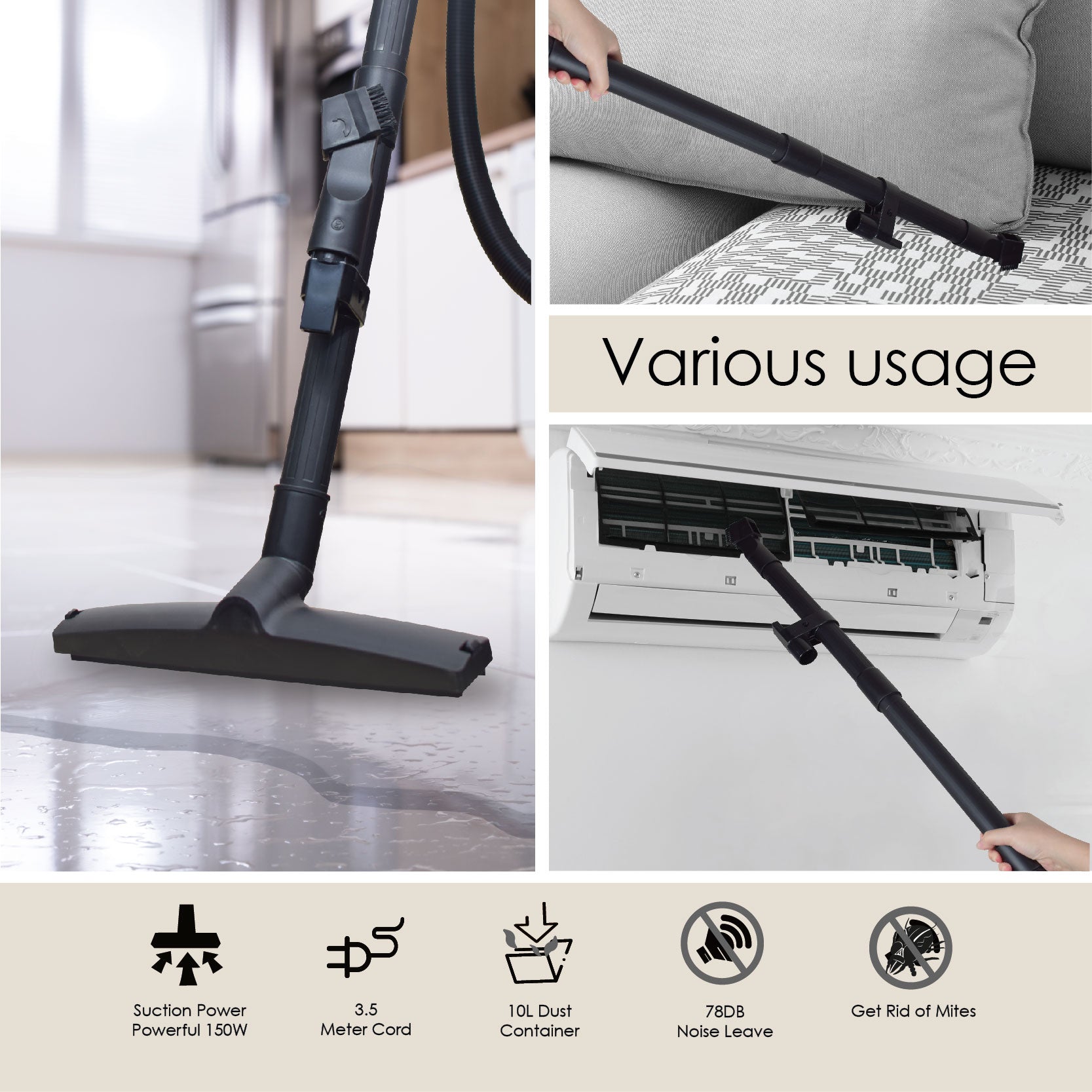 Wet & Dry Vacuum Cleaner 1200 Watts (PPV1500) - PowerPacSG