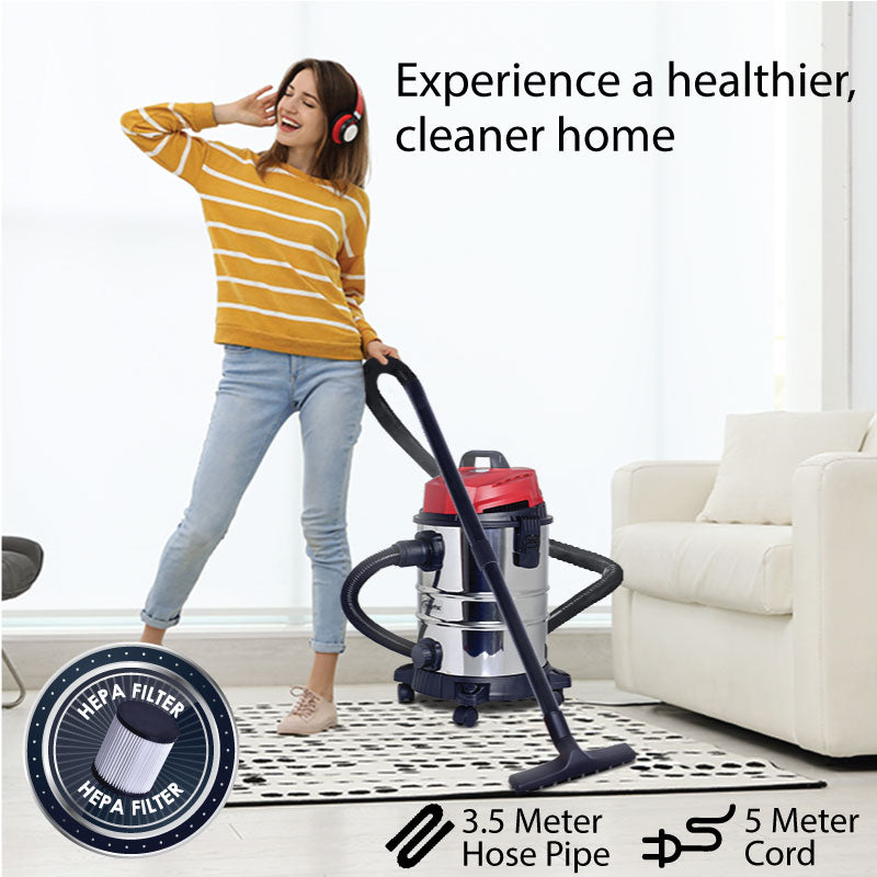 Wet & Dry + Blower Vacuum Cleaner with Vacuum 18KPa Suction (PPV2500) - PowerPacSG