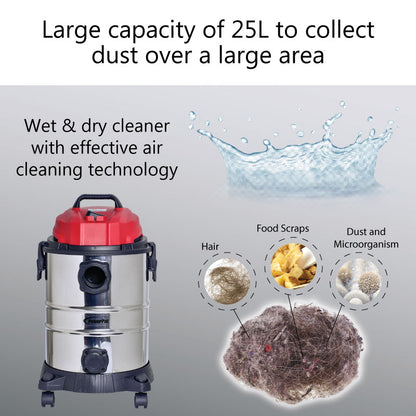 Wet & Dry + Blower Vacuum Cleaner with Vacuum 18KPa Suction (PPV2500) - PowerPacSG