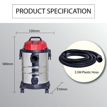 Wet & Dry + Blower Vacuum Cleaner with Vacuum 18KPa Suction (PPV2500) - PowerPacSG