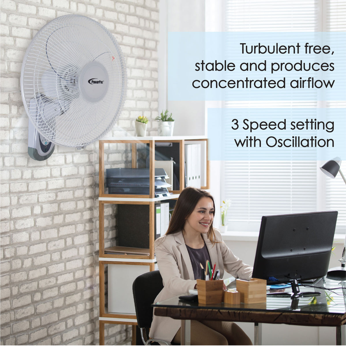 Wall Fan 16&quot; with Remote Control (PPWF40R) - PowerPacSG