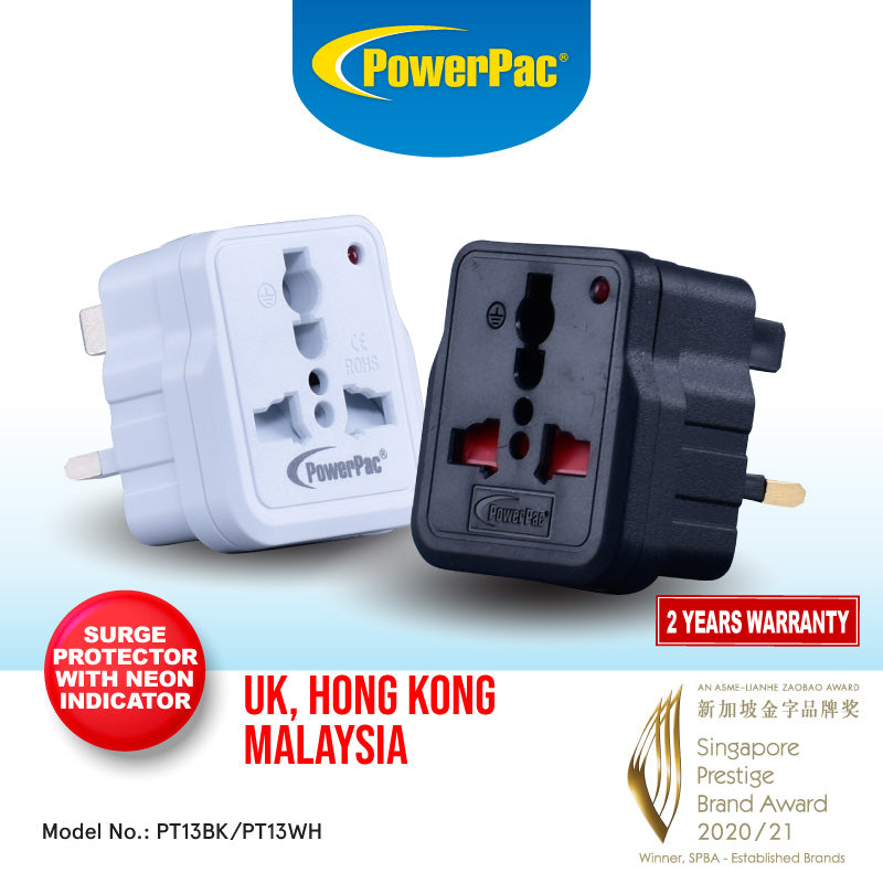 2 Pieces x Multi Travel Adapter (PT13) UK, Hong Kong Malaysia