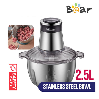 Bear Food Chopper 2.5L Multifunctional Electric Large-capacity Stir-Fried Minced Meat (QSJ-C04H5)