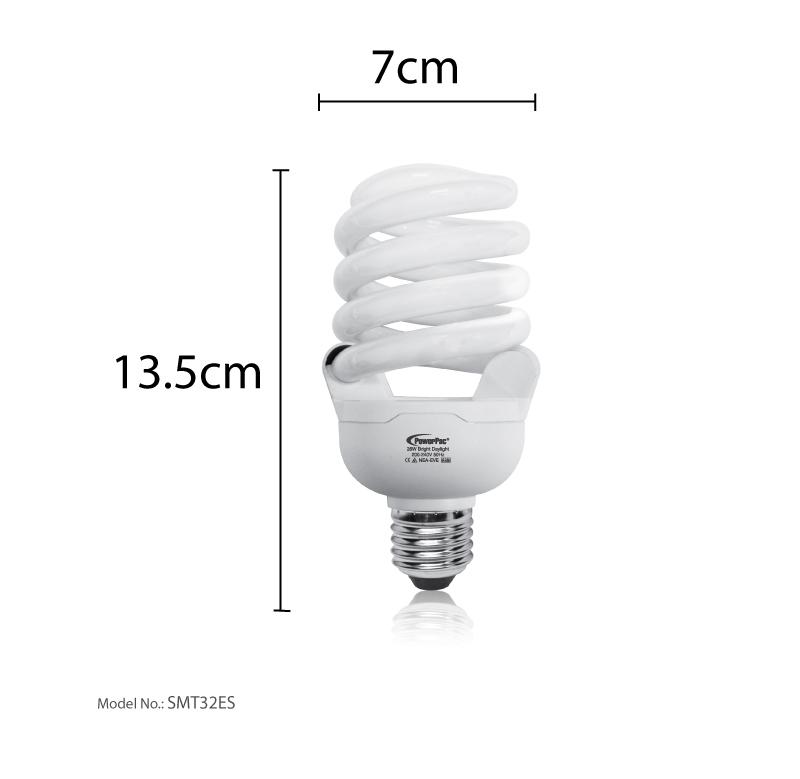 2 Pieces x PowerPac 26W E27 Energy Saving Bulb Daylight (SMT32ES) - PowerPacSG