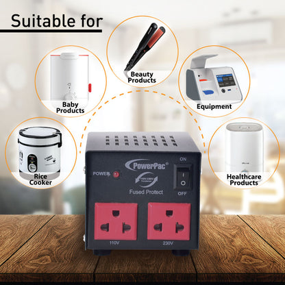 100W Heavy Duty Step Up & Down Voltage Converter Transformer 110V / 220V  Voltage Regulator (ST100) - PowerPacSG