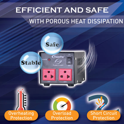 500W Heavy Duty Step Up & Down Voltage Converter Transformer 110V / 220V Voltage Regulator (ST500) - PowerPacSG