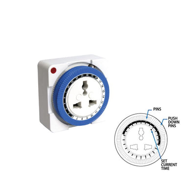 Mechanical 24hrs Timer Plug (TH124) - PowerPacSG