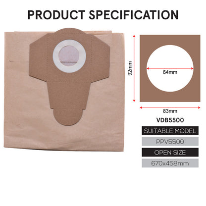 Compatible Vacuum Cleaner Paper Dust Bags (VDB5500)