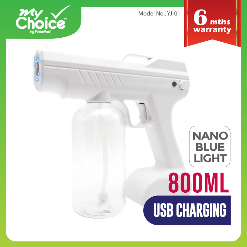My Choice 800ml Disinfection Sanitizer Spray Gun USB Charge / Cordless / Nano Blue Light Atomization (YJ-01)
