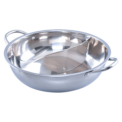 Stainless Steel Yuan Yang Pot / 鸳鸯锅  with Glass Lid 32CM (YYPOT)