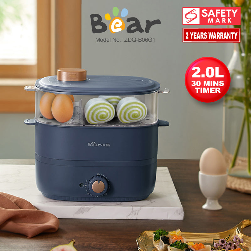 Bear Egg Steamer, Food Steamer 2.0L Multi function 2 Tier Food Steamer (ZDQ-B06G1)