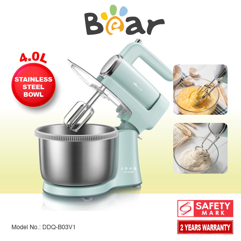 Bear Digital 4L Stand Mixer With Stainless Steel Bowl (DDQ-B03V1)